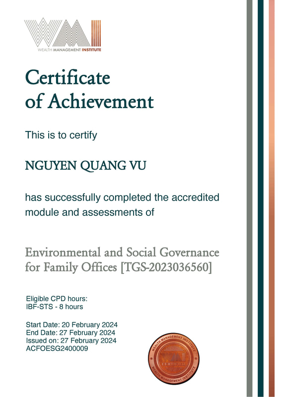 Environmental & Social Governance certificate
